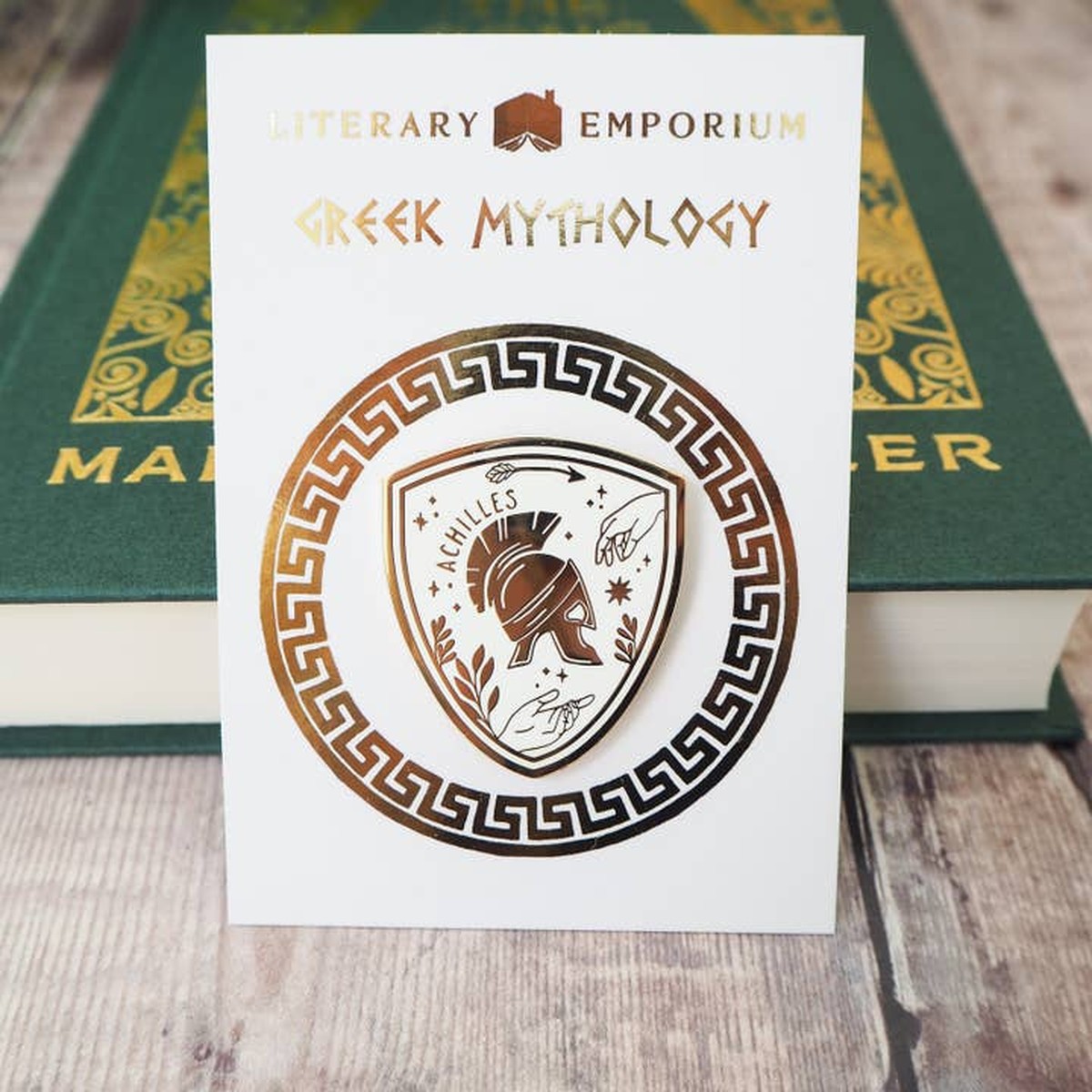 Achilles Enamel Gold Pin Badge - Greek Mythology Collection / Κονκάρδα Αχιλλέας