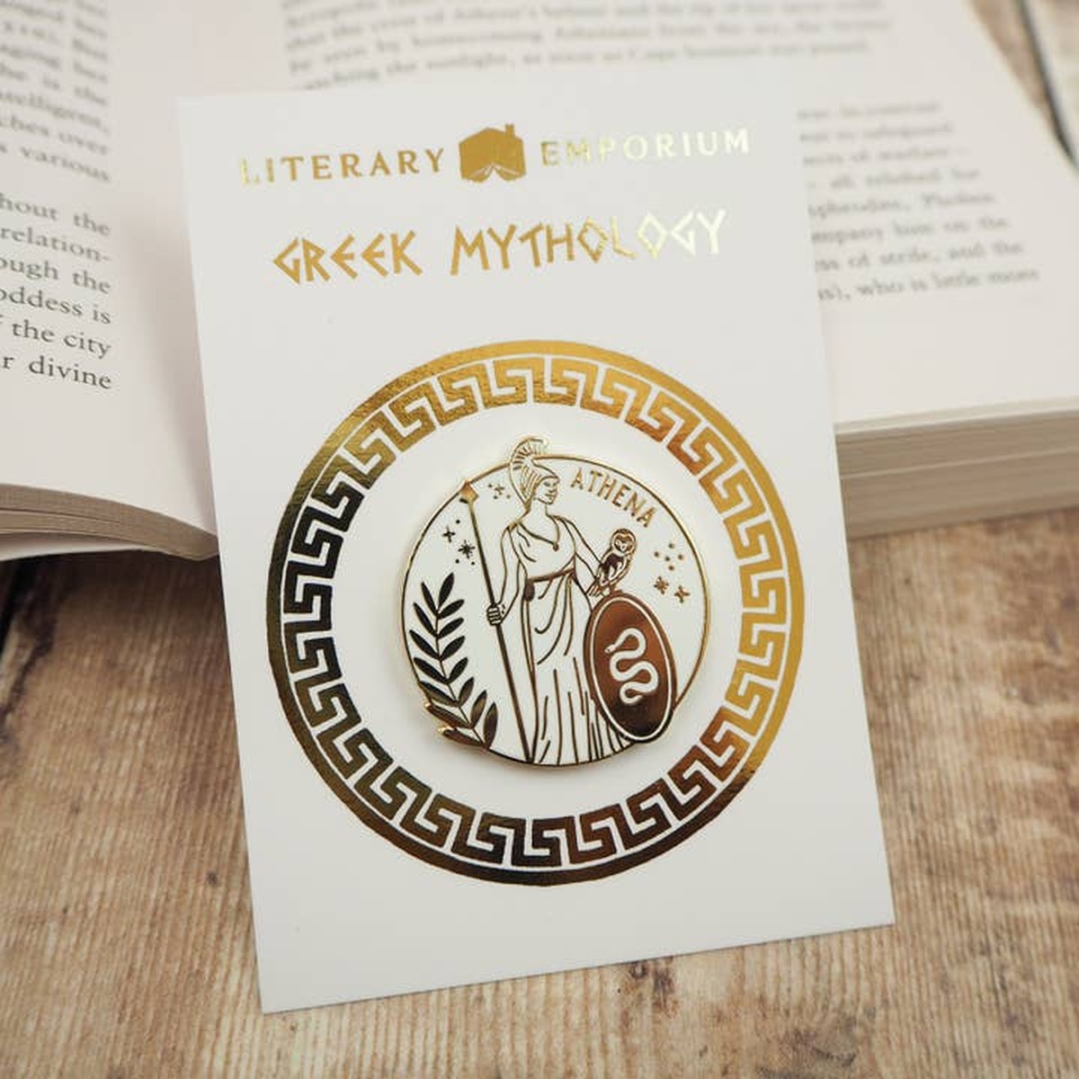 Athena Enamel Gold Pin Badge - Greek Mythology Collection / Κονκάρδα Θεά Αθηνά
