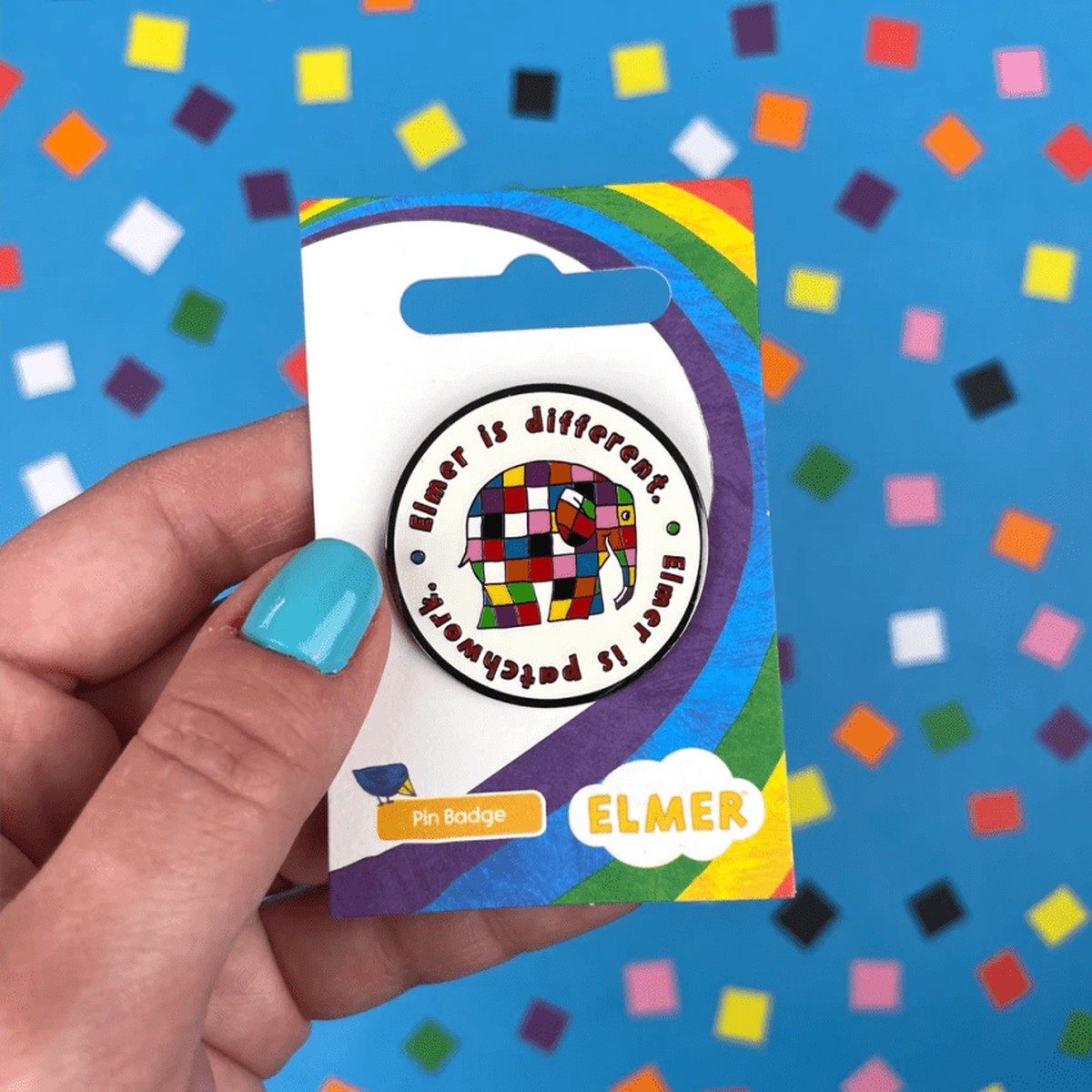Elmer is Patchwork Pin Badge / Κονκάρδα Έλμερ