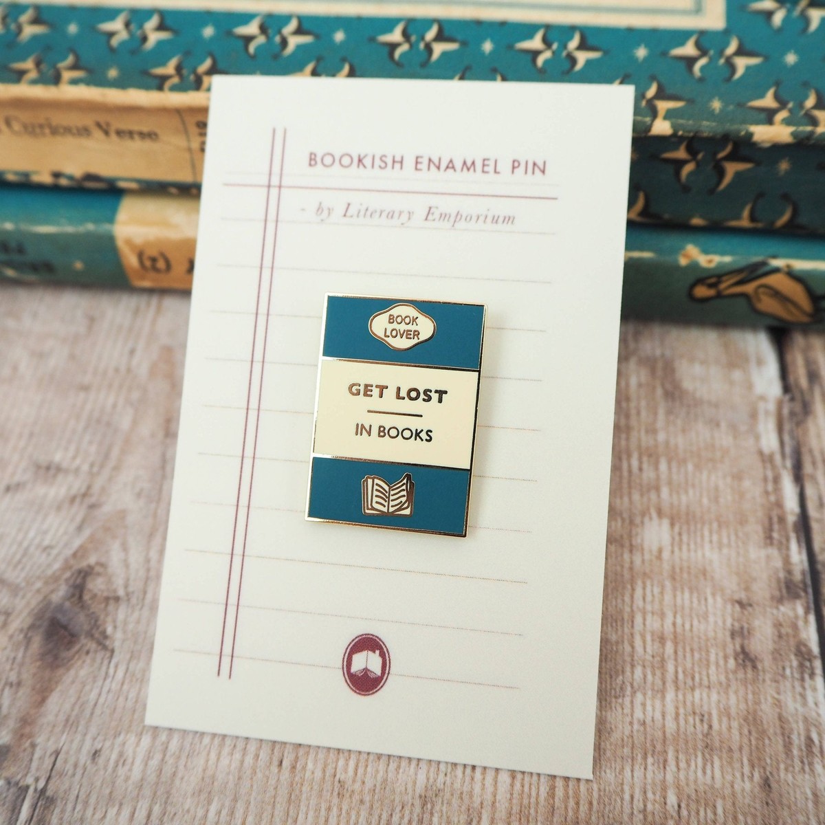 'Get Lost In Books' Book Lover Enamel Pin Badge / Κονκάρδα Βιβλιοφάγου