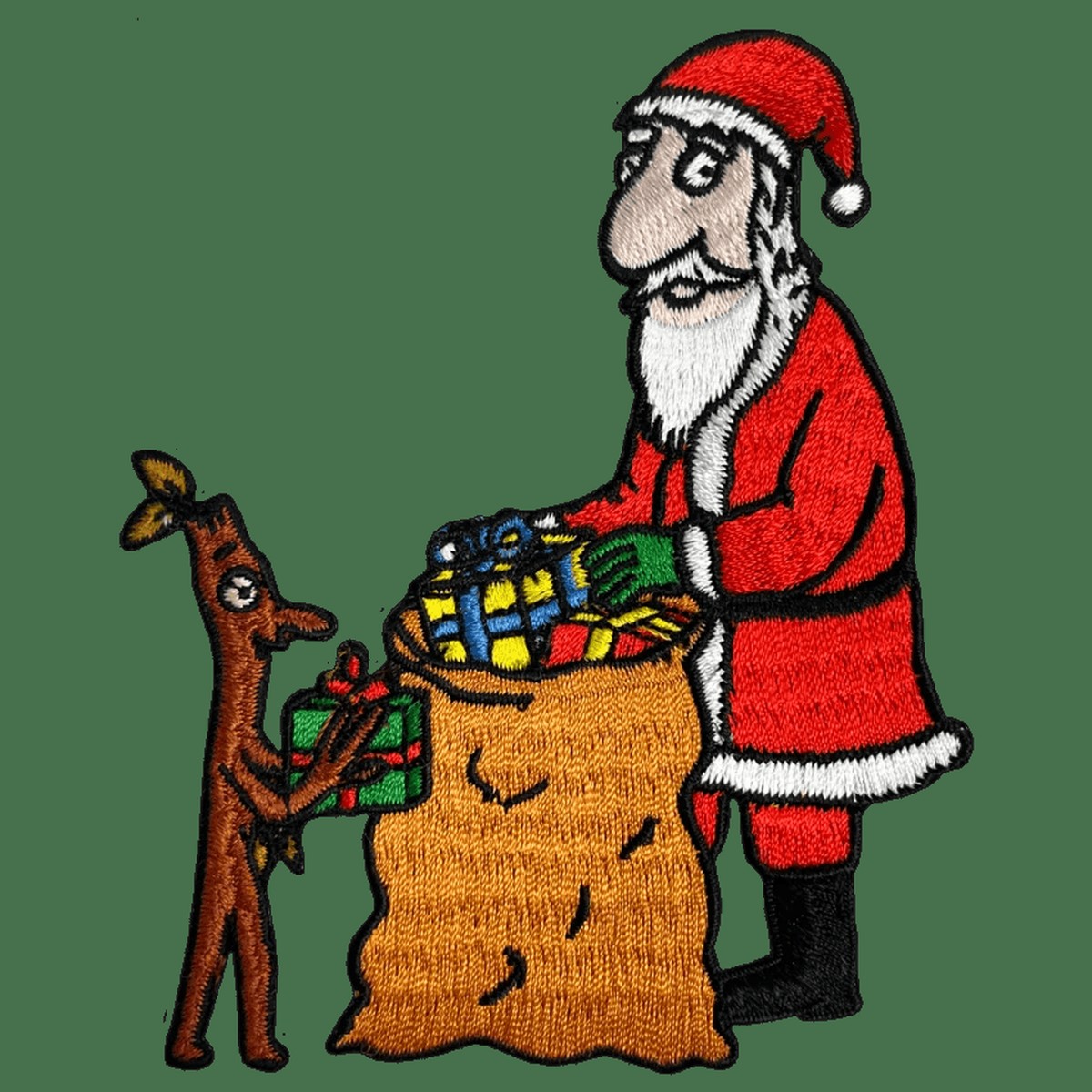 Stick Man & Santa Sew / Iron On Patch
