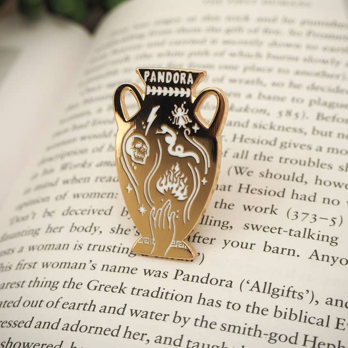 Pandora's Jar (Enamel Gold Pin Badge) Greek Mythology Collection