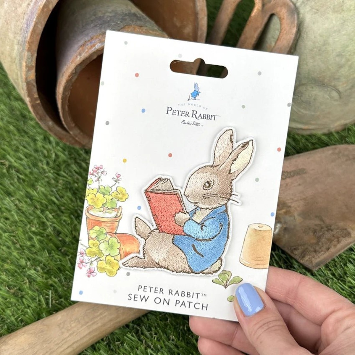 Peter Rabbit Reading Sew / Iron On Patch