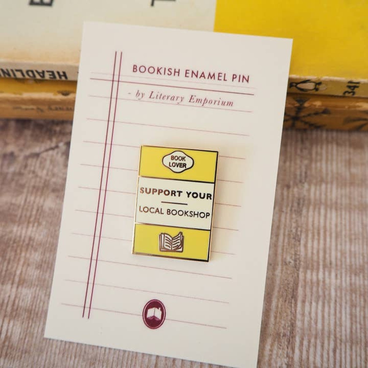 'support Your Local Bookshop' Book Lover Enamel Pin Badge / Κονκάρδα 'Στηρίζω το Βιβλιοπωλείο μου'