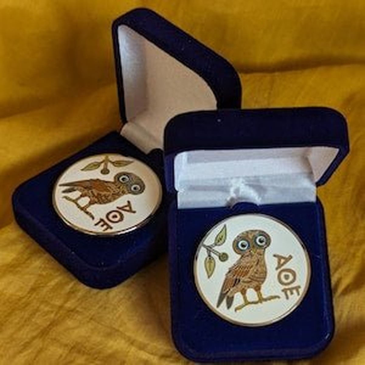 Unique Hard-Enamel Owl Pin, Inspired by Ancient Greece / Καρφίτσα Κουκουβάγια Θεάς Αθηνάς