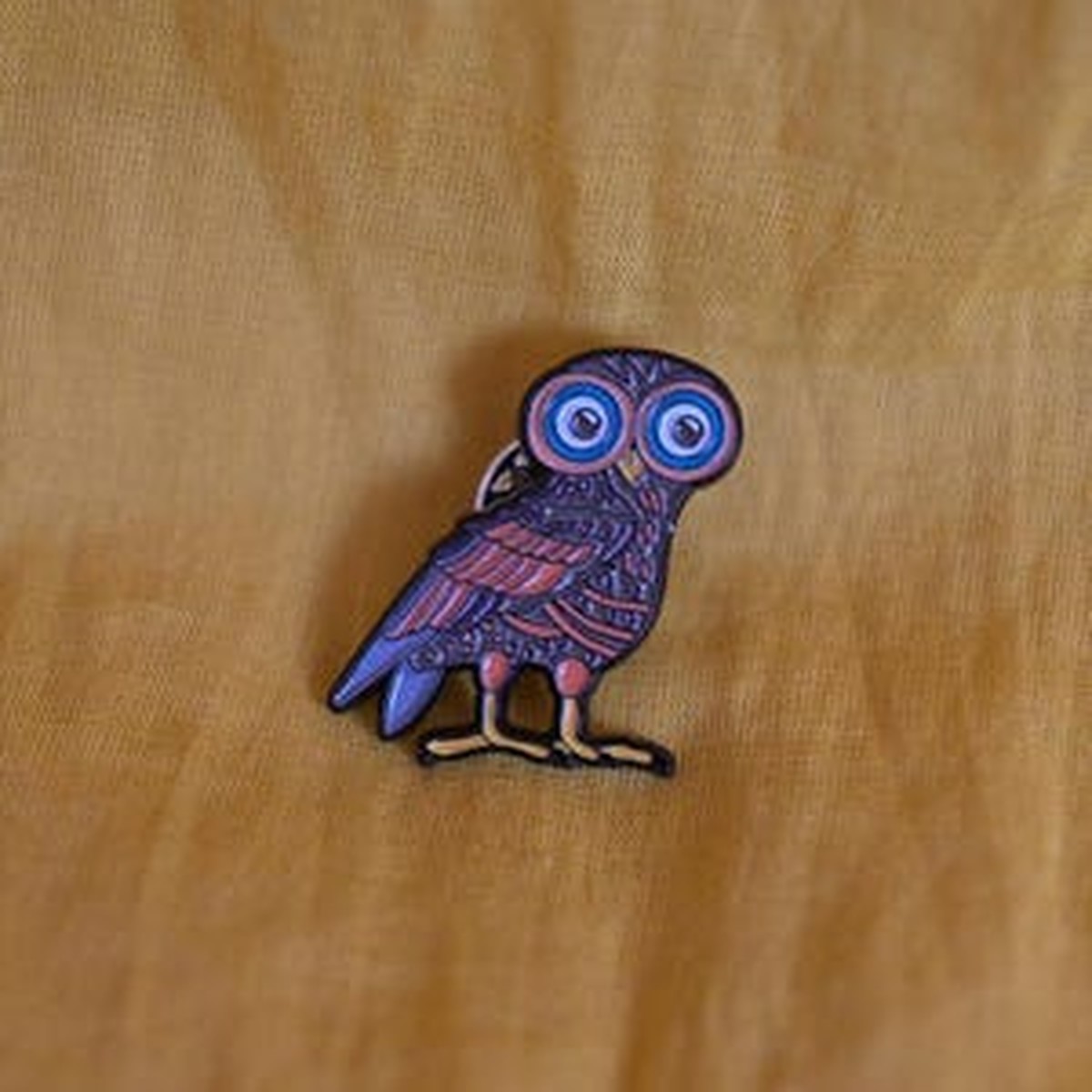 Unique Soft-Enamel Owl Pin, Inspired by Ancient Greece / Κονκάρδα Κουκουβάγια Θεάς Αθηνάς
