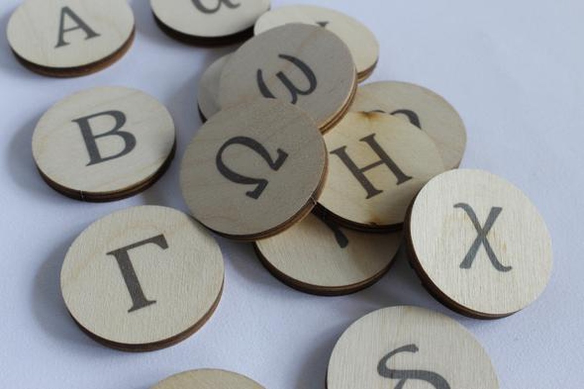 Wooden Alphabet Discs (Greek) - Clever Little Koalas
