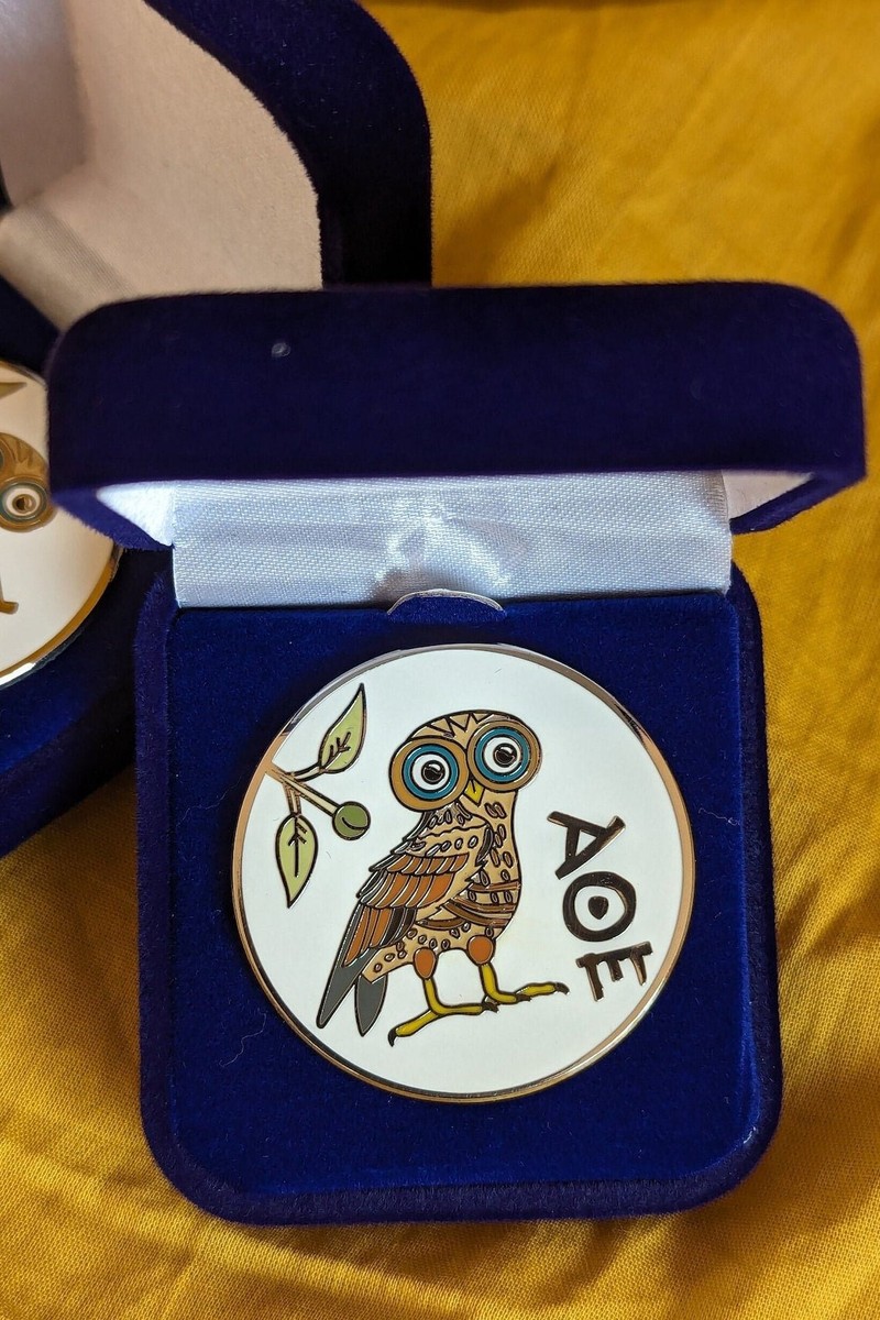 Unique Hard-Enamel Owl Pin, Inspired by Ancient Greece / Καρφίτσα Κουκουβάγια Θεάς Αθηνάς